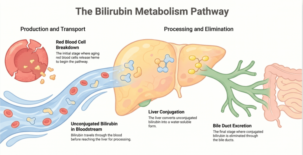 The bilirubin metabolism pathway