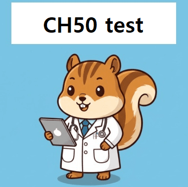 Medical doctor explaining about CH50 test