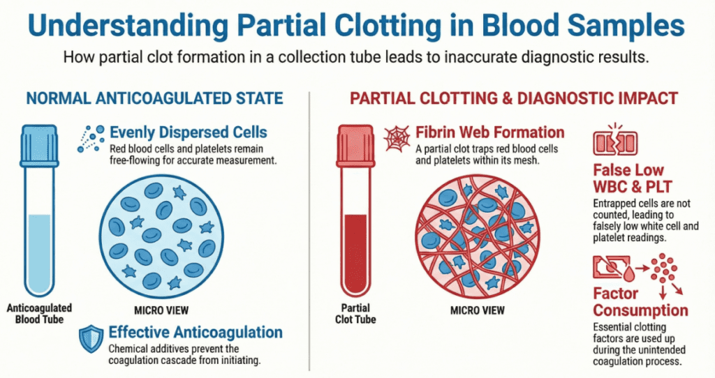 Understanding partial clotting in blood samples