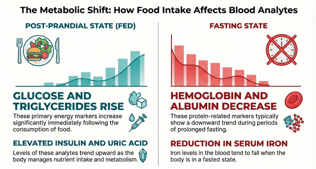 The metabolic shift: How food intake affects blood analytes