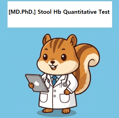Medical doctor explaining about stool Hb quantitative test